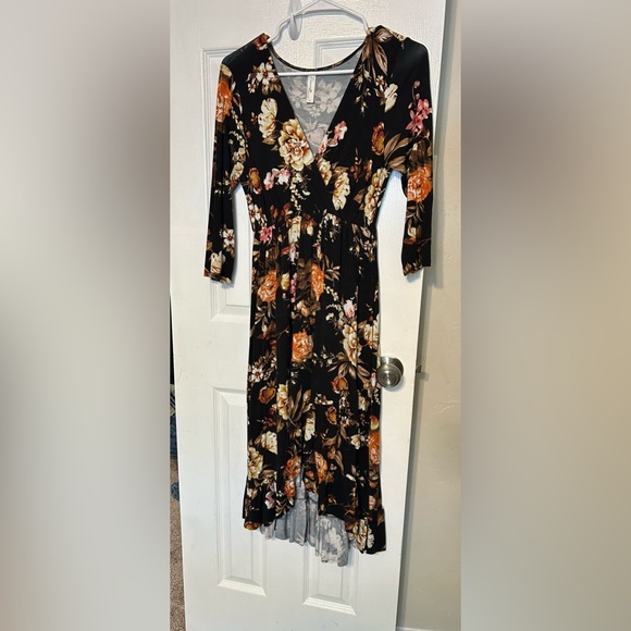 Black Dress with White/Pink Flowers - Picture 1 of 4